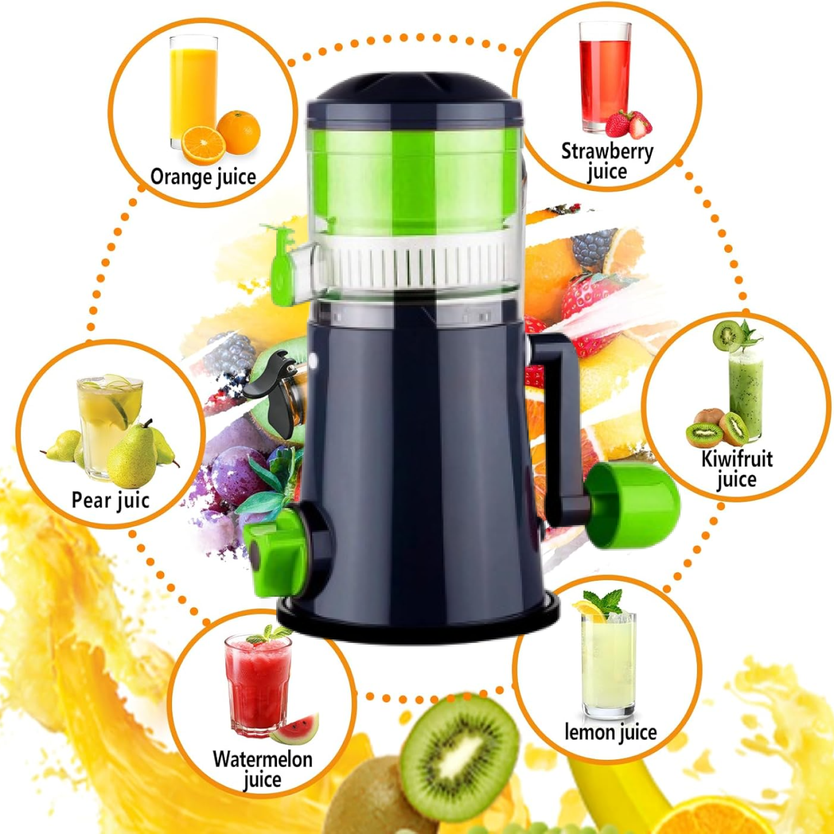 Ritu Hand Operated Compact Manual Juicer (Multicolor / 1 Pc) Signature kart