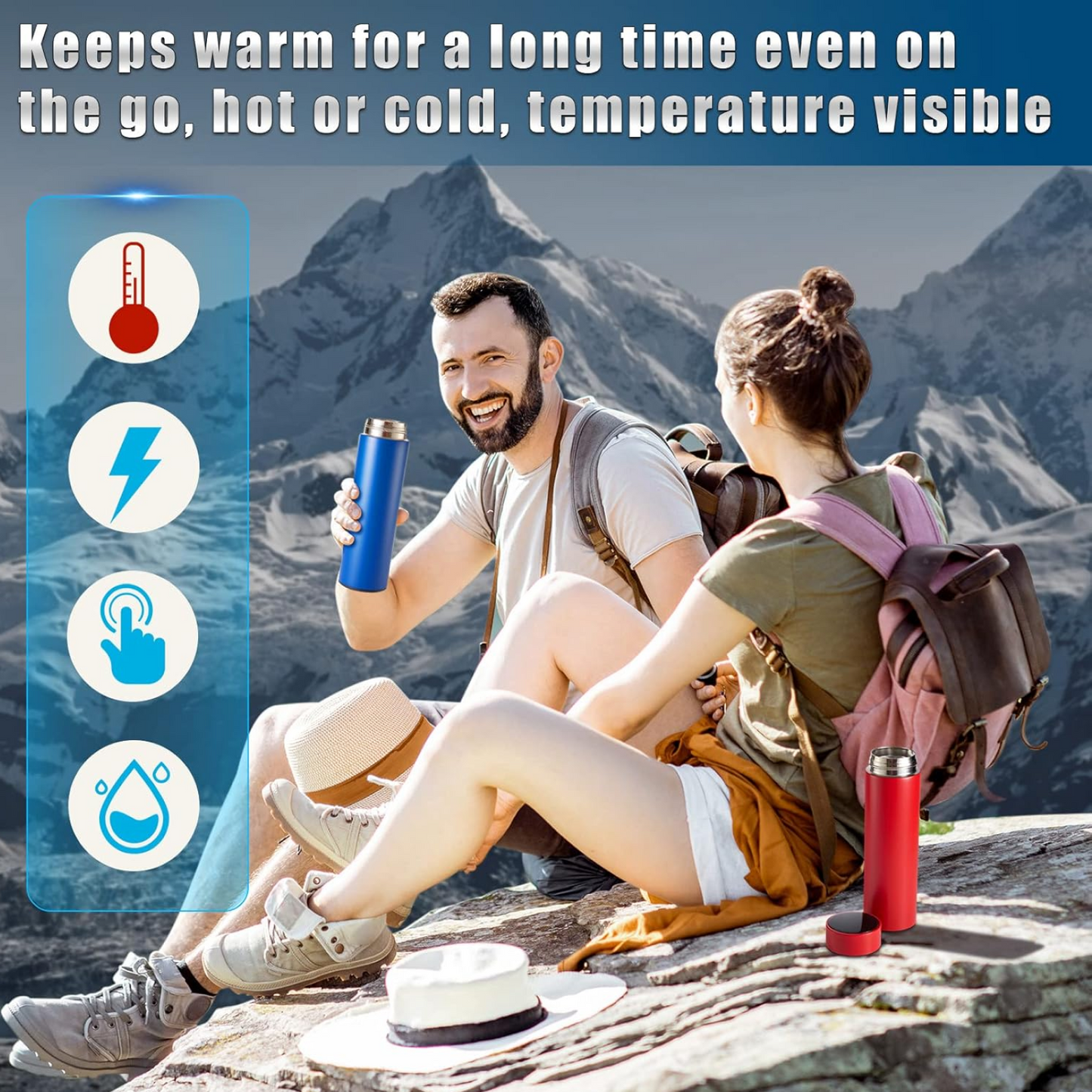 0726 Vacuum Insulated Water Bottle with LED Temperature Display (1 Pc / Multicolor) Signature Kart