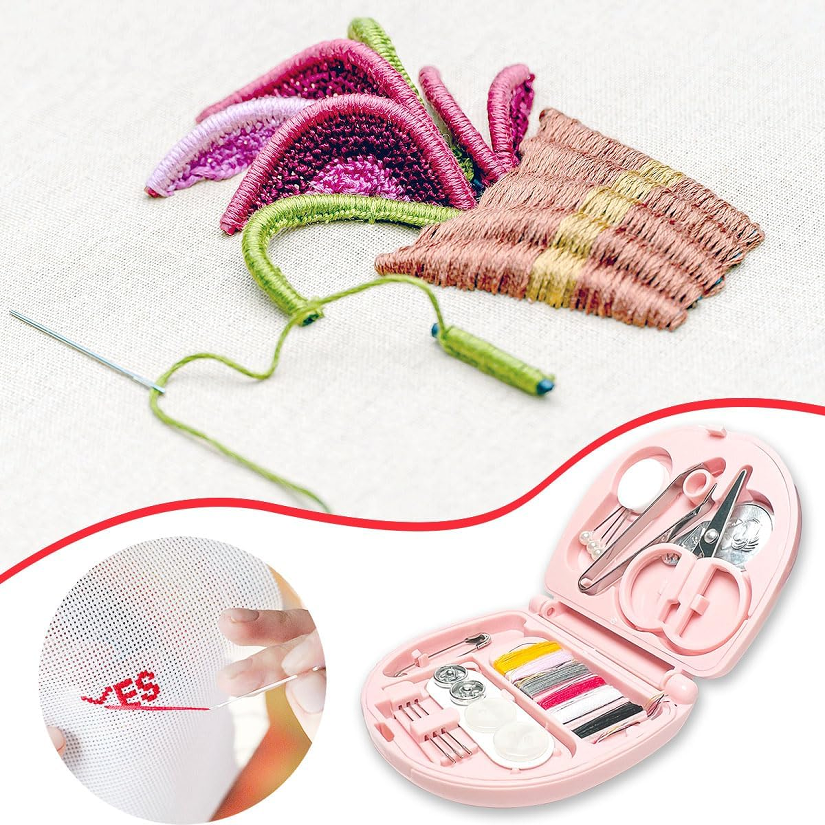 Mini Travel Sewing Kit for Beginners with Threads & Scissors signaturekarts