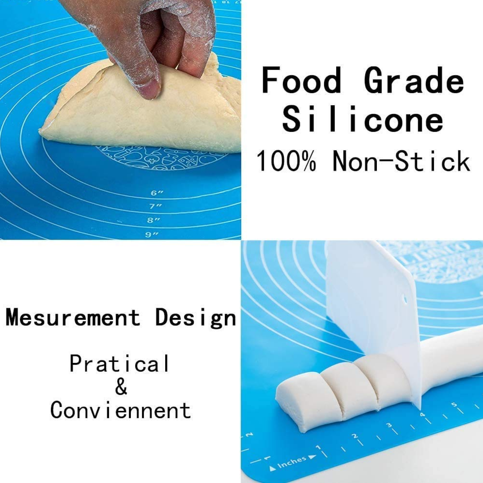 Mat, Rolling Mat Silicone Baking Mat Fondant Mat Sheet Chapati Signature Kart