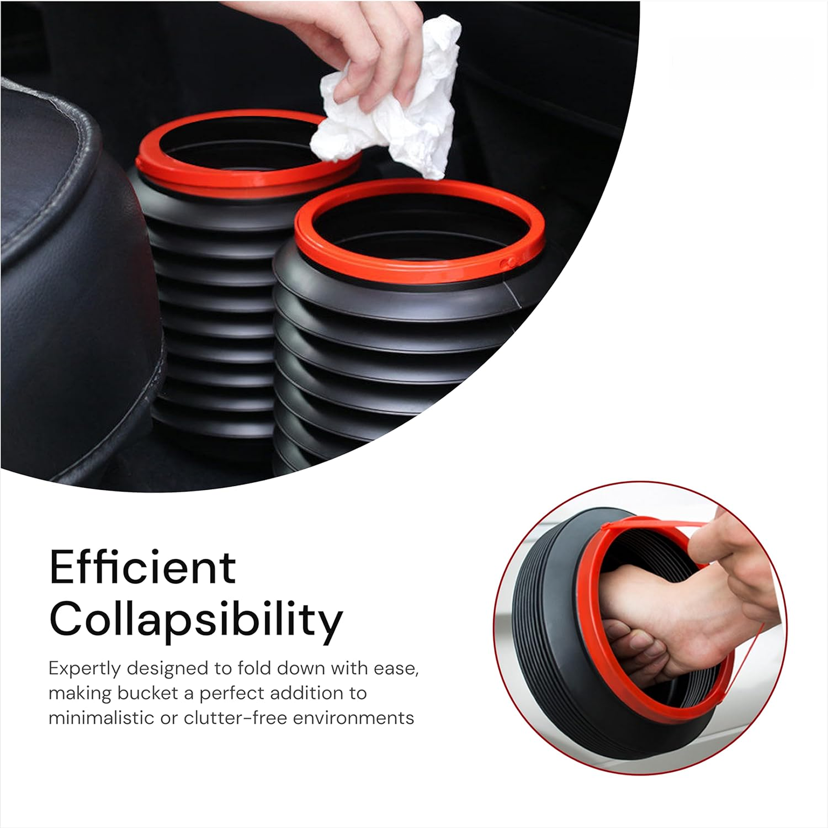 Foldable Storage Bucket , Water Container & Dustbin Multiuse Bucket For Home , Car & Kitchen Use Bucket signaturekarts
