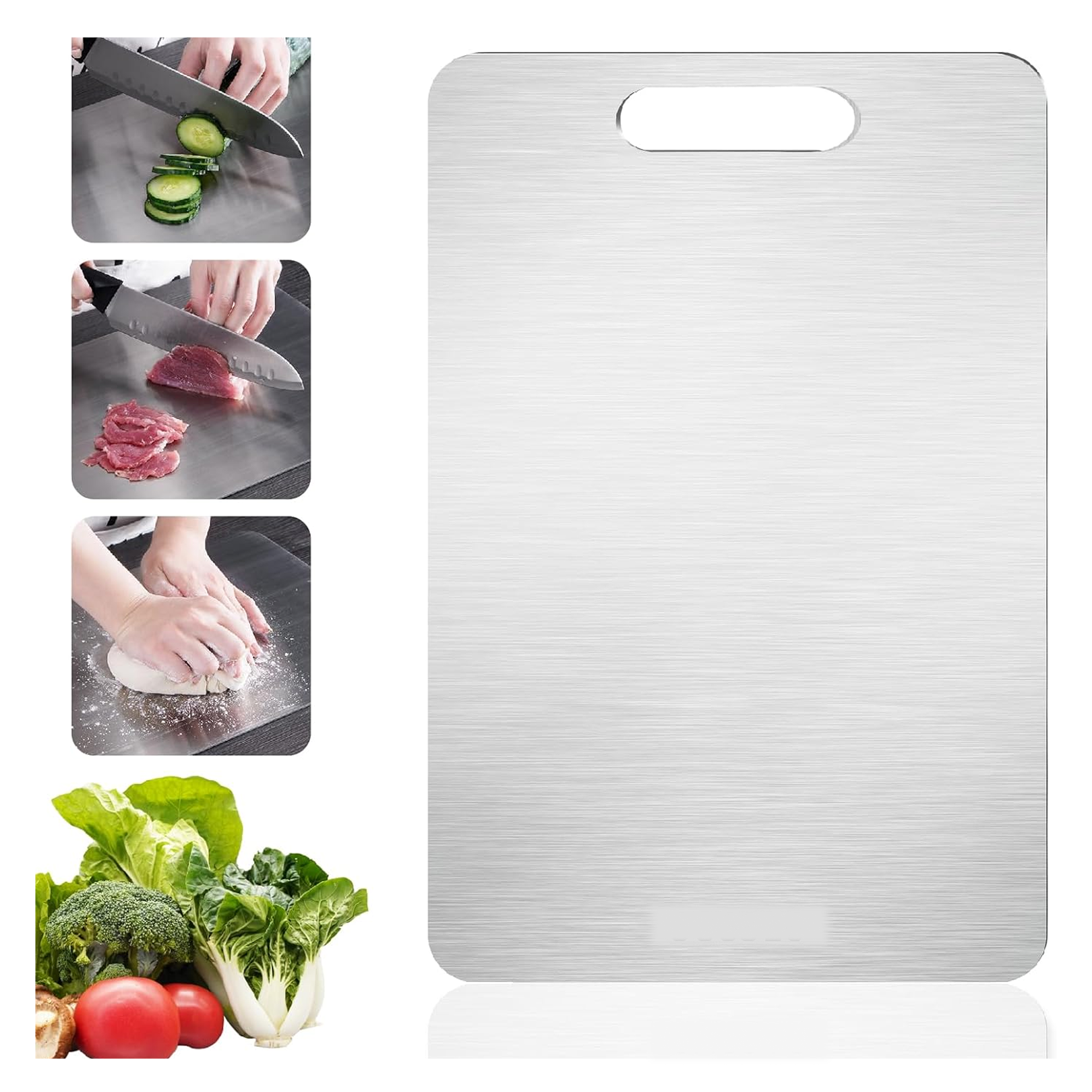 Apex Large Stainless Steel Multipurpose Chopping & Cutting Board (260x360mm / 1 Pc) signaturekarts