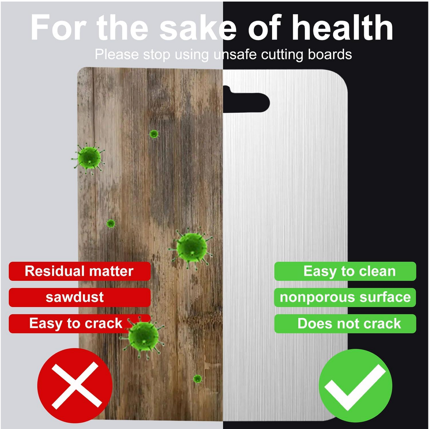 Apex Large Stainless Steel Multipurpose Chopping & Cutting Board (260x360mm / 1 Pc) signaturekarts