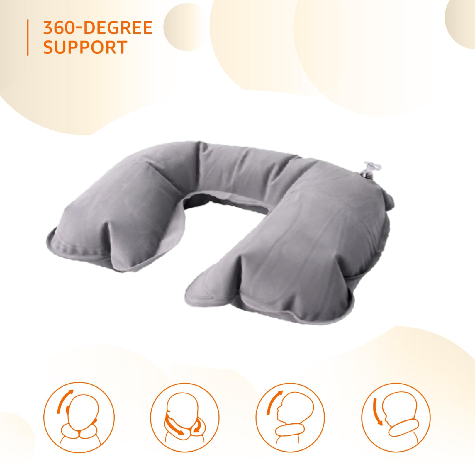 Inflatable & Foldable, Pillow U Shape Air Cushion Travel Pillow (1 Pc / Mix Color) Signature Kart