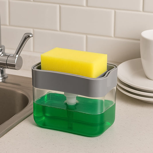 Liquid Soap Dispenser on Countertop with Sponge Holder For Pet Your Brand