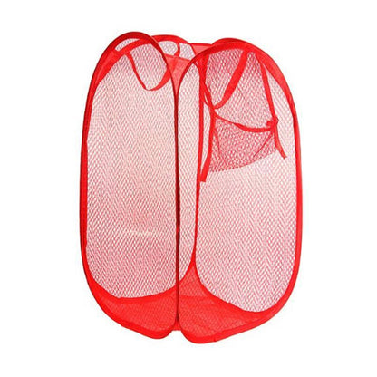 Laundry Hamper Mesh Fabric For Ventilation Foldable Storage  Up Clothes Basket Signature Kart