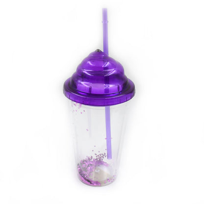 Creative Plastic Cold Drink Cup with Lid & Straw – Tumbler (Mix Color) signaturekarts