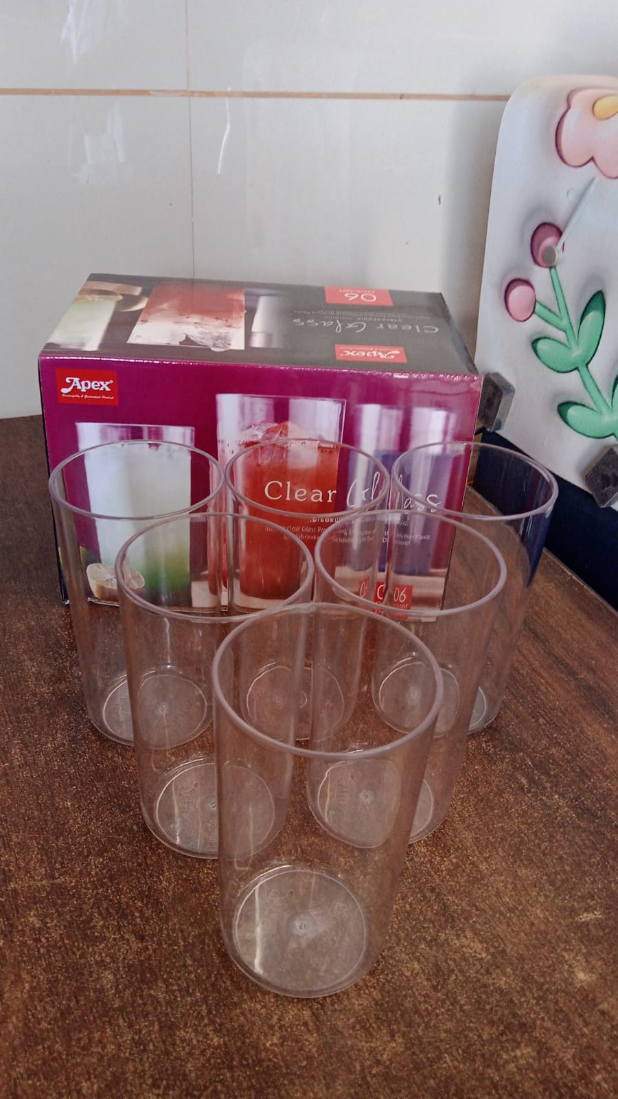 Apex Clear Plastic Tumbler / Glass Set – 6-Piece Unbreakable Signature kart