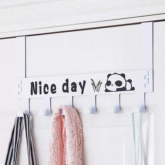 Heavy-Duty Carbon Steel Door Hook Hanger Rack (1 pc / 6 Hook / White) Signature kart