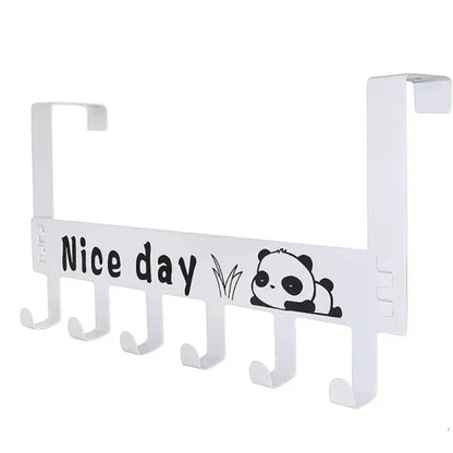 Heavy-Duty Carbon Steel Door Hook Hanger Rack (1 pc / 6 Hook / White) Signature kart
