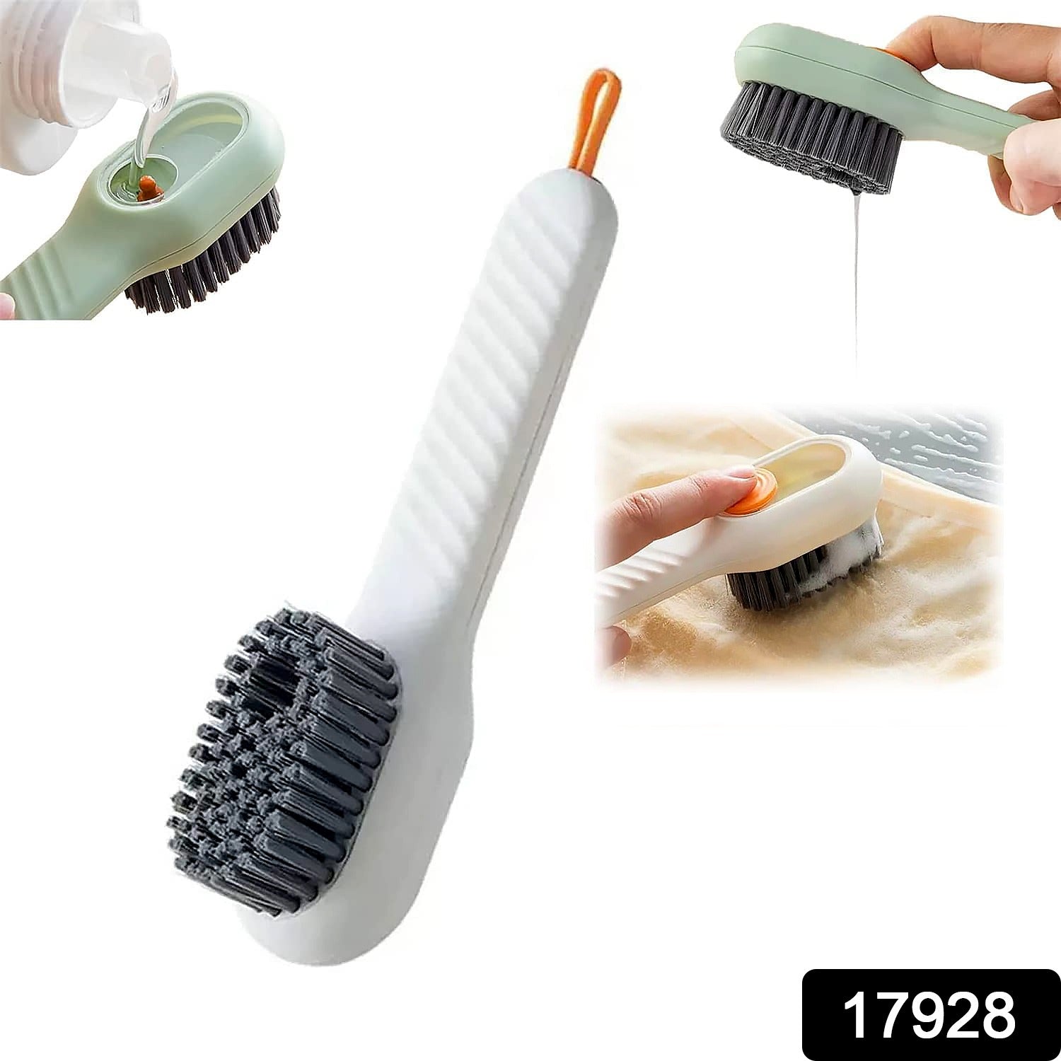 Multifunctional Scrubbing Brush with Liquid / Soap Dispenser, Cleaning Brush with Liquid / Soap Dispenser, Shoe Brush for Cleaning, Cloth Cleaning Brush with Handle Liquid Shoe Brush For Shoe Clothes (1 Pc) signaturekarts