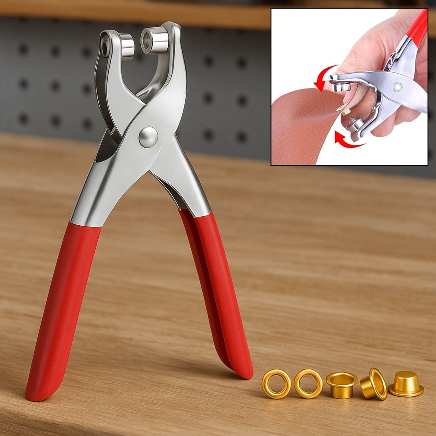 Grommet Setting Tool with 25 PCS Gold Eyelets Grommets Steel Hole Punch signaturekarts