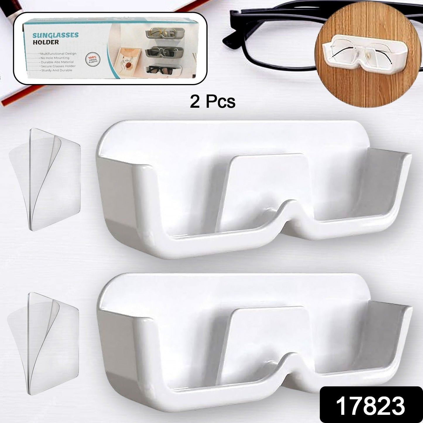 Sunglass Wall Organizer with Adhesive Stickers (2 Pc Set) signaturekarts