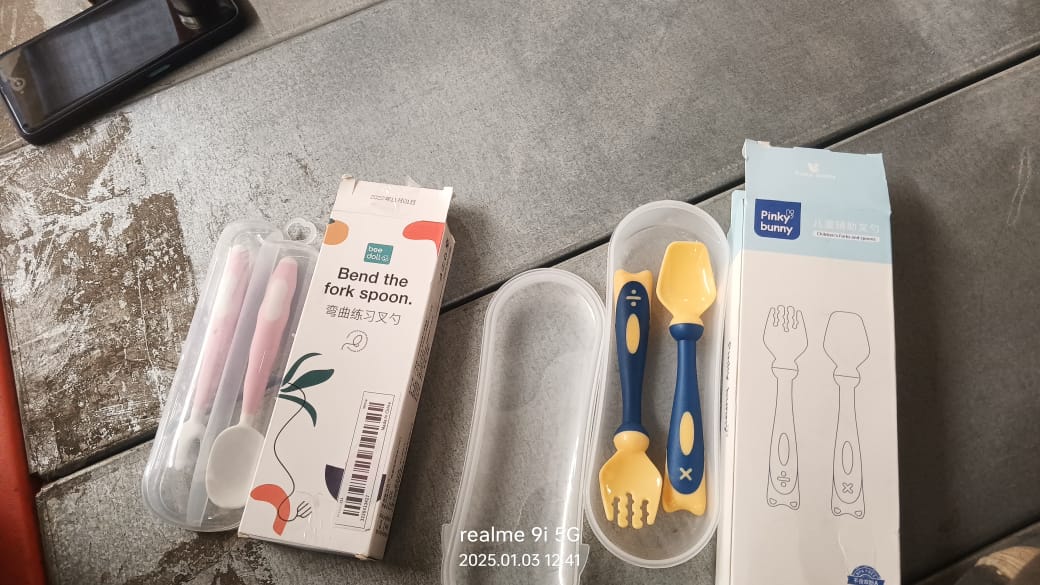 Silicone Bendable Kids Spoon & Fork Set – Toddler Self-Feeding Utensils (2 Pc Set) signaturekarts