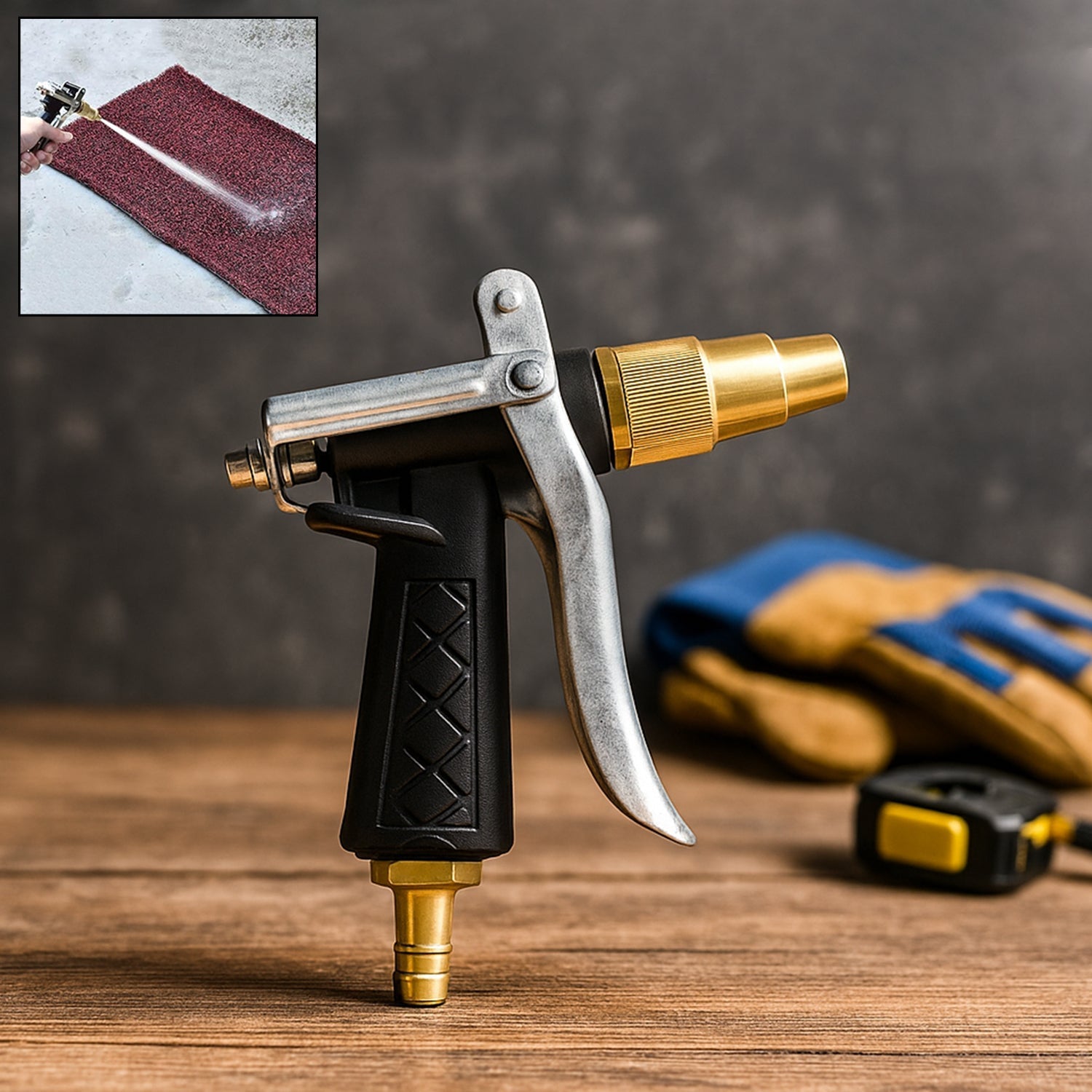 Durable Gold Color Trigger Hose Nozzle Water Lever Spray signaturekarts