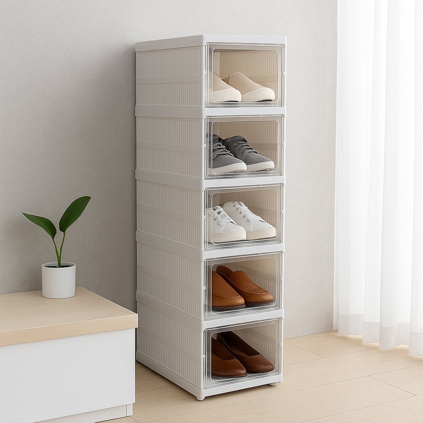 5-Layer Stackable Utility Cart – Foldable Storage Organizer for Clothes & Home (1 Pc) signaturekarts