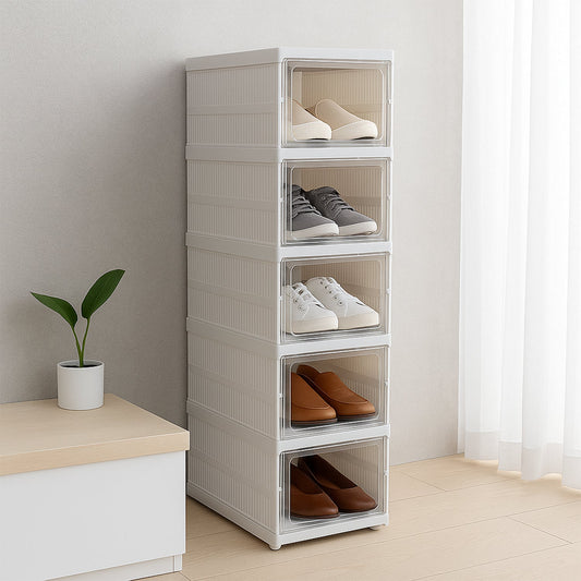 5-Layer Stackable Utility Cart – Foldable Storage Organizer for Clothes & Home (1 Pc) signaturekarts