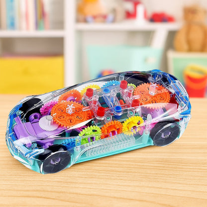 Rotating Transparent Gear Concept Car with Musical and 3D Flashing Lights Toy signaturekarts