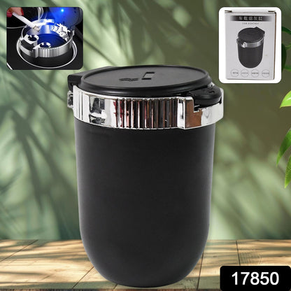 Portable Car Ashtray with Lid and Blue LED Light (1 Pc) Signaturekarts
