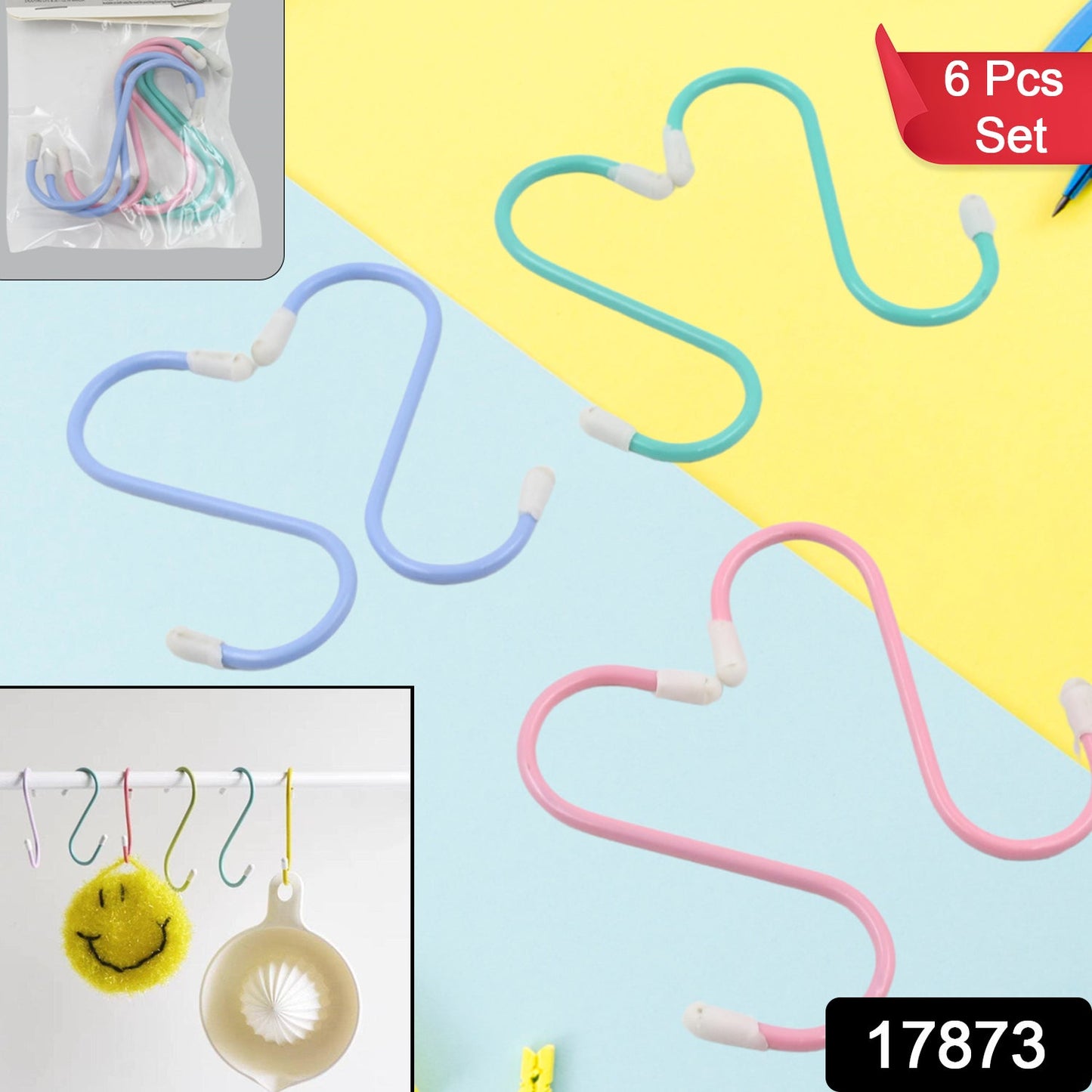 S Shape Metal Hooks for Hanging, Heavy Duty S Shaped Hooks (6 Pcs Set) signaturekarts