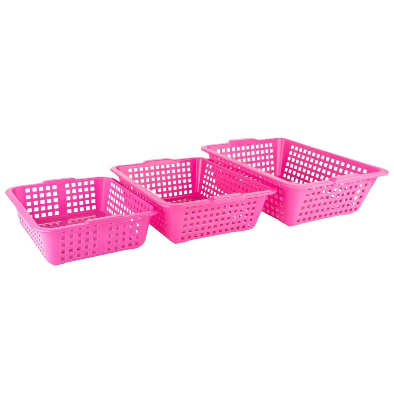 Plastic Multiple Size Cane Fruit Baskets (3 Size Large, Medium, Small) Signature Kart