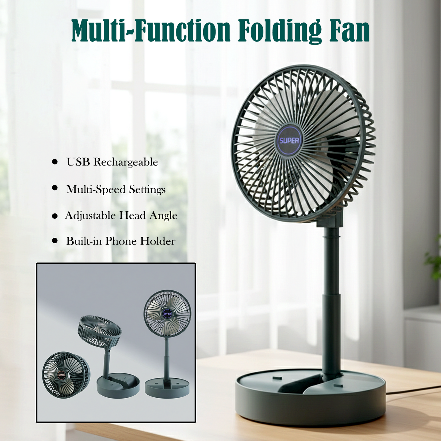 Super Multi-Function Folding Fan (1 Pc) The Morsignaturekarts