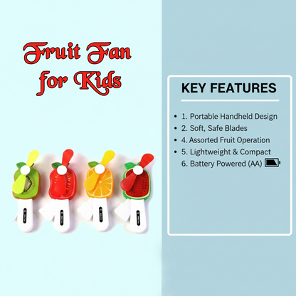 Mini Hand Pressure Fruit-Shaped Fan for Kids (1 Pc / Mix Design) The Morsignaturekarts