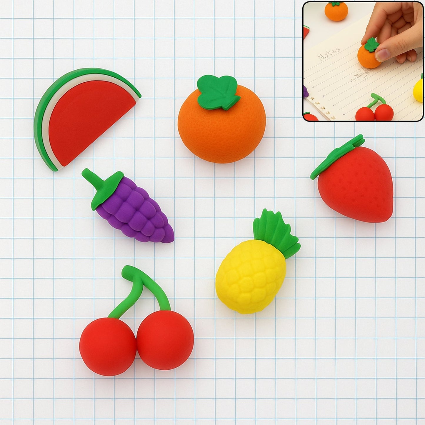 3D Mix Design Fancy & Colorful Erasers – Novelty Set for Kids & School Prize (1 Set) signaturekarts