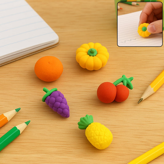 3D Mix Design Fancy & Stylish Colorful Erasers (1 Set) signaturekarts