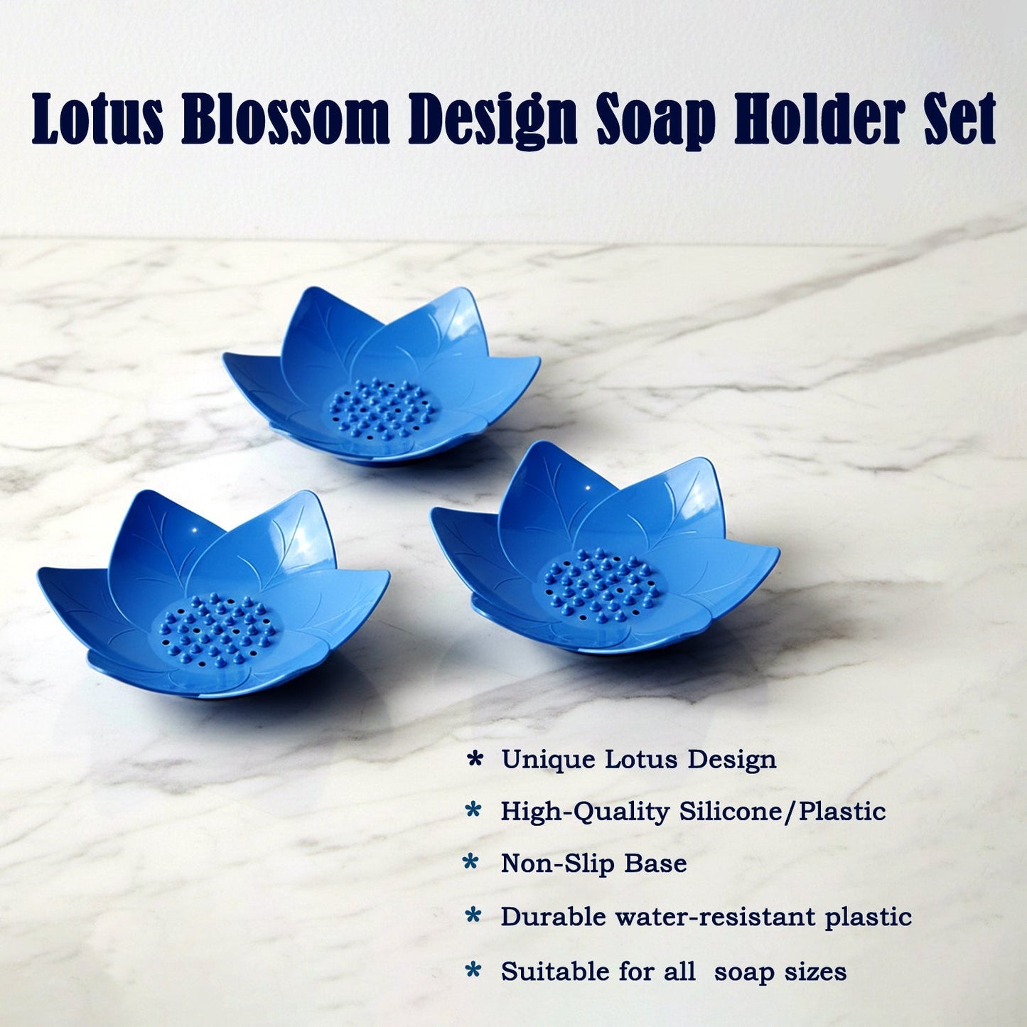 Supermom 3-Piece Lotus Blossom Design Soap Holder Set The Morsignaturekarts