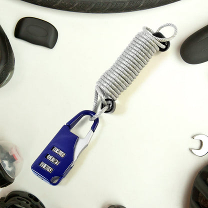 Anti-theft Dial Lock, Padlock, 3-Digit, Built-In Wire (1 Pc) Signature kart