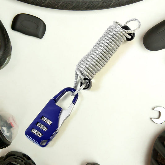 Anti-theft Dial Lock, Padlock, 3-Digit, Built-In Wire (1 Pc) Signature kart