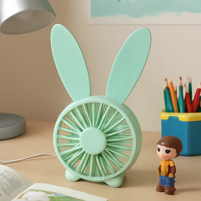 Cute Rabbit USB Desk Fan for Kids & Camping (1 Pc, Plastic, Mist Air) Signature kart