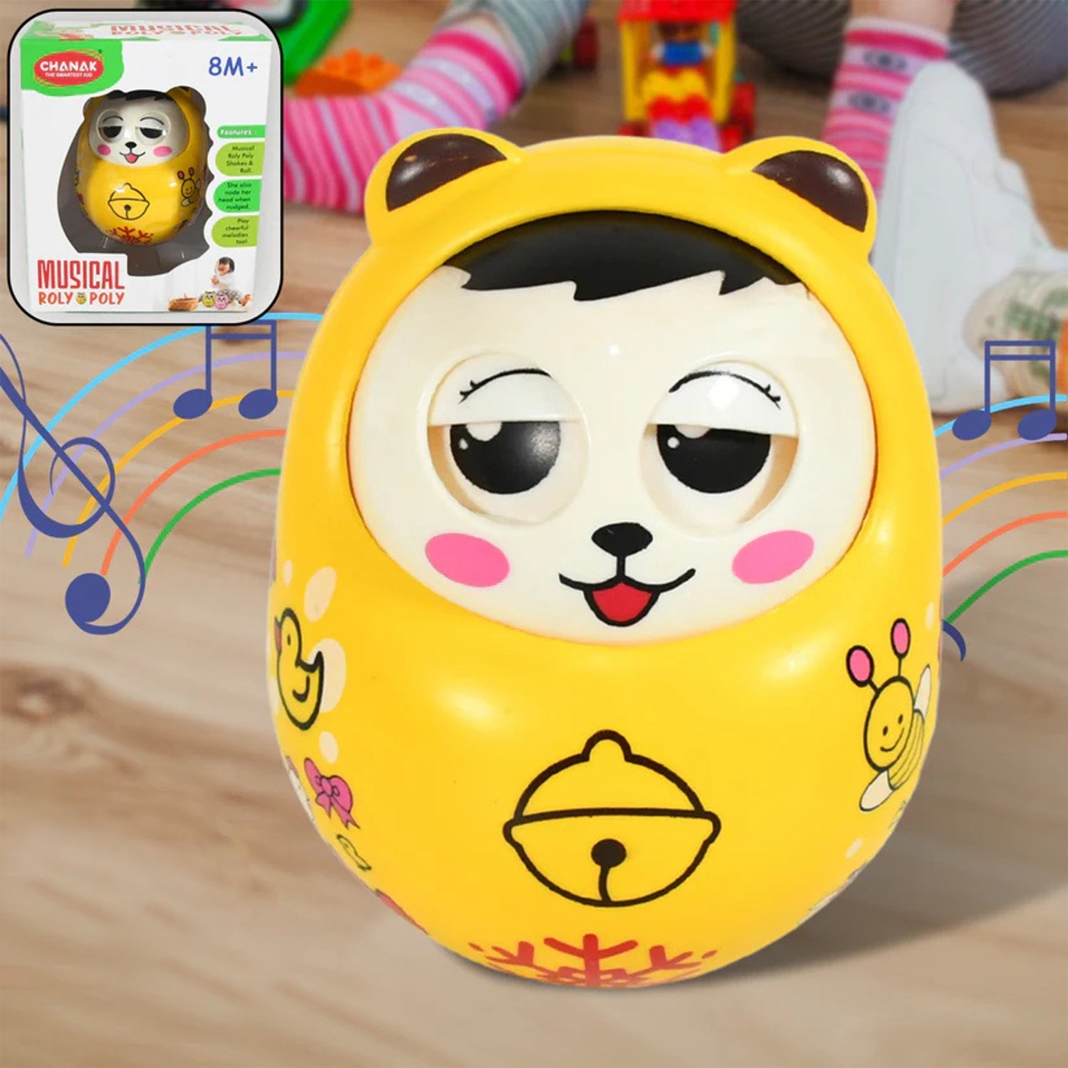 Musical Roly Poly Toy for Babies – Push & Shake Wobbling Doll signaturekarts