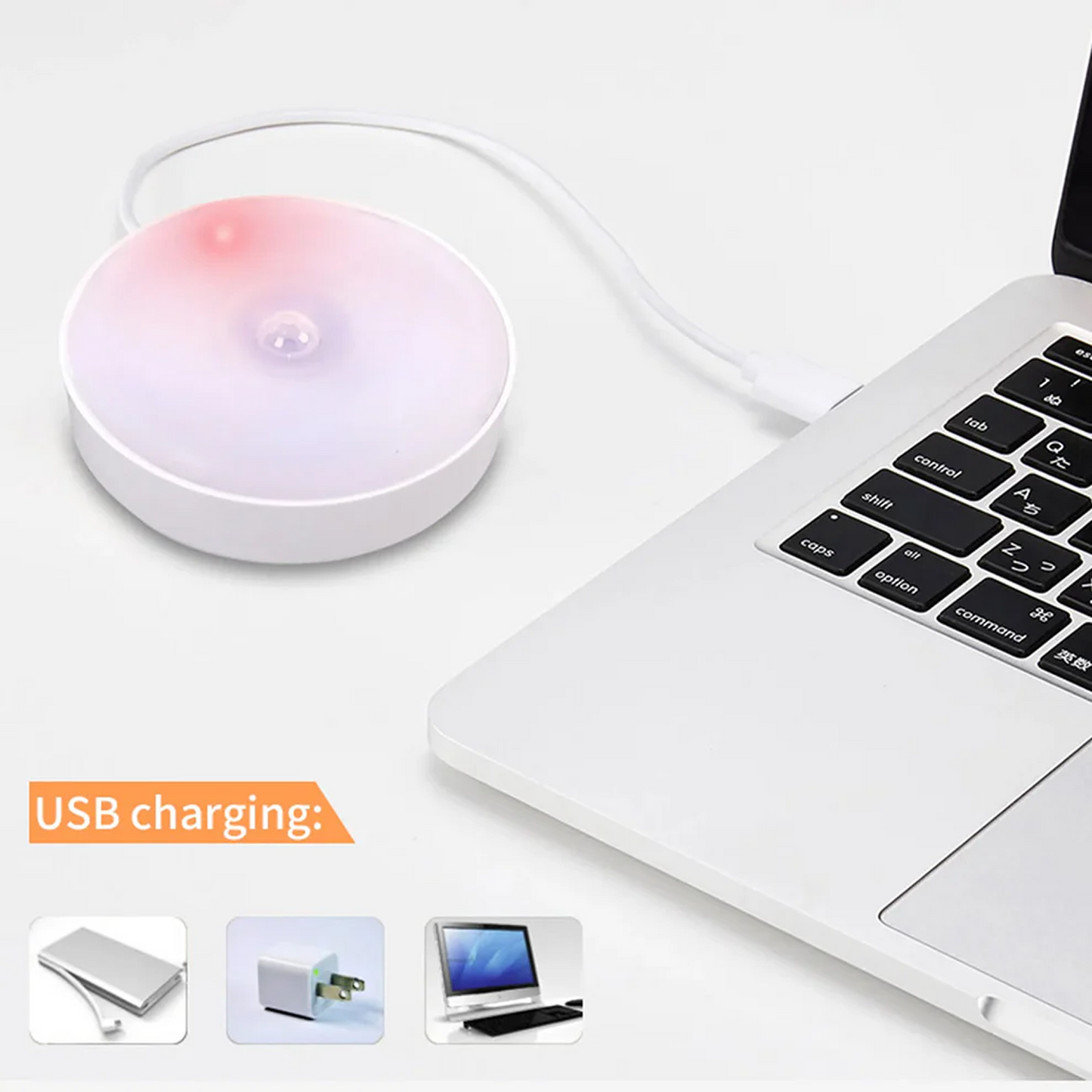 Round Shape 8 LED Motion Sensor Induction Led Light (1 Pc) Your Brand