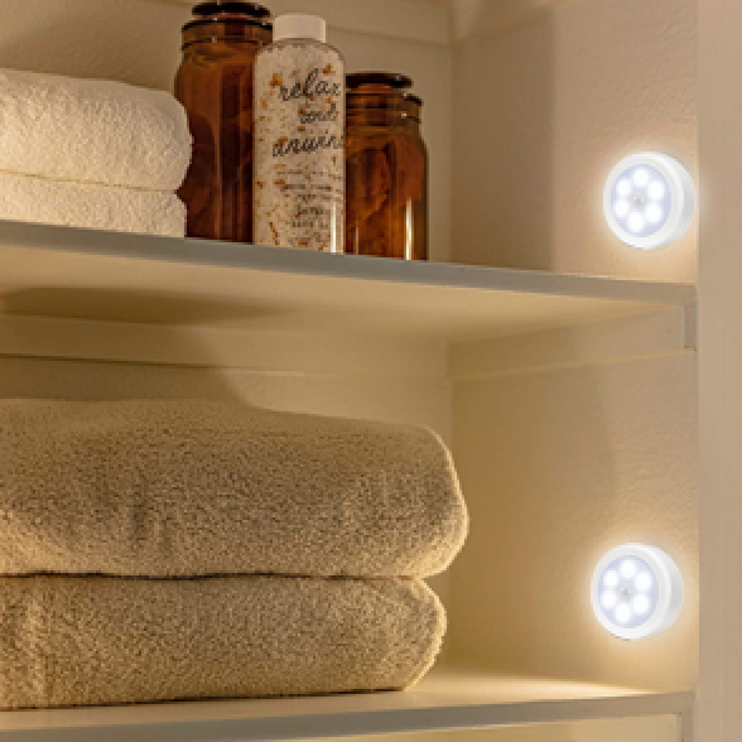 Round Shape 8 LED Motion Sensor Induction Led Light (1 Pc) Your Brand