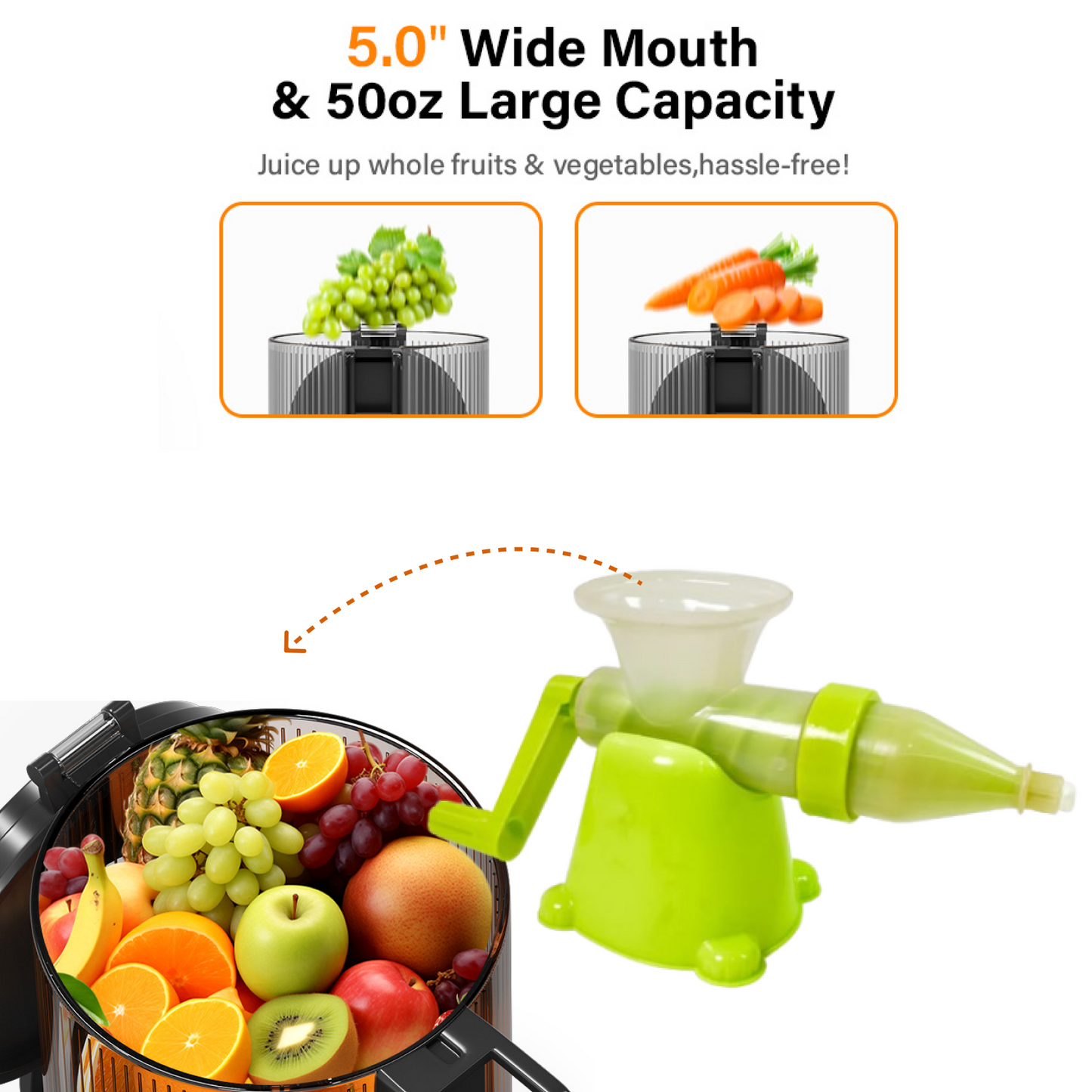 Manual Juicer Modern Plastic Fruit and Vegetable Juicer (1 Pc / Bowl Not Included) Signaturekarts