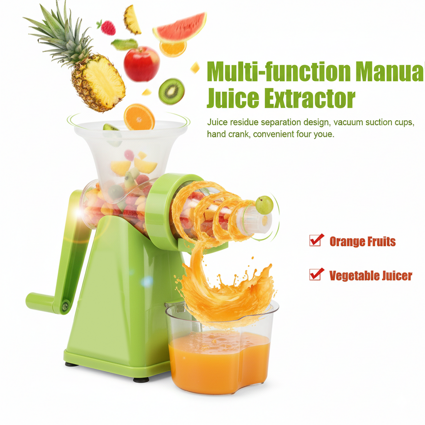 Manual Juicer Modern Plastic Fruit and Vegetable Juicer (1 Pc / Bowl Not Included) Signaturekarts