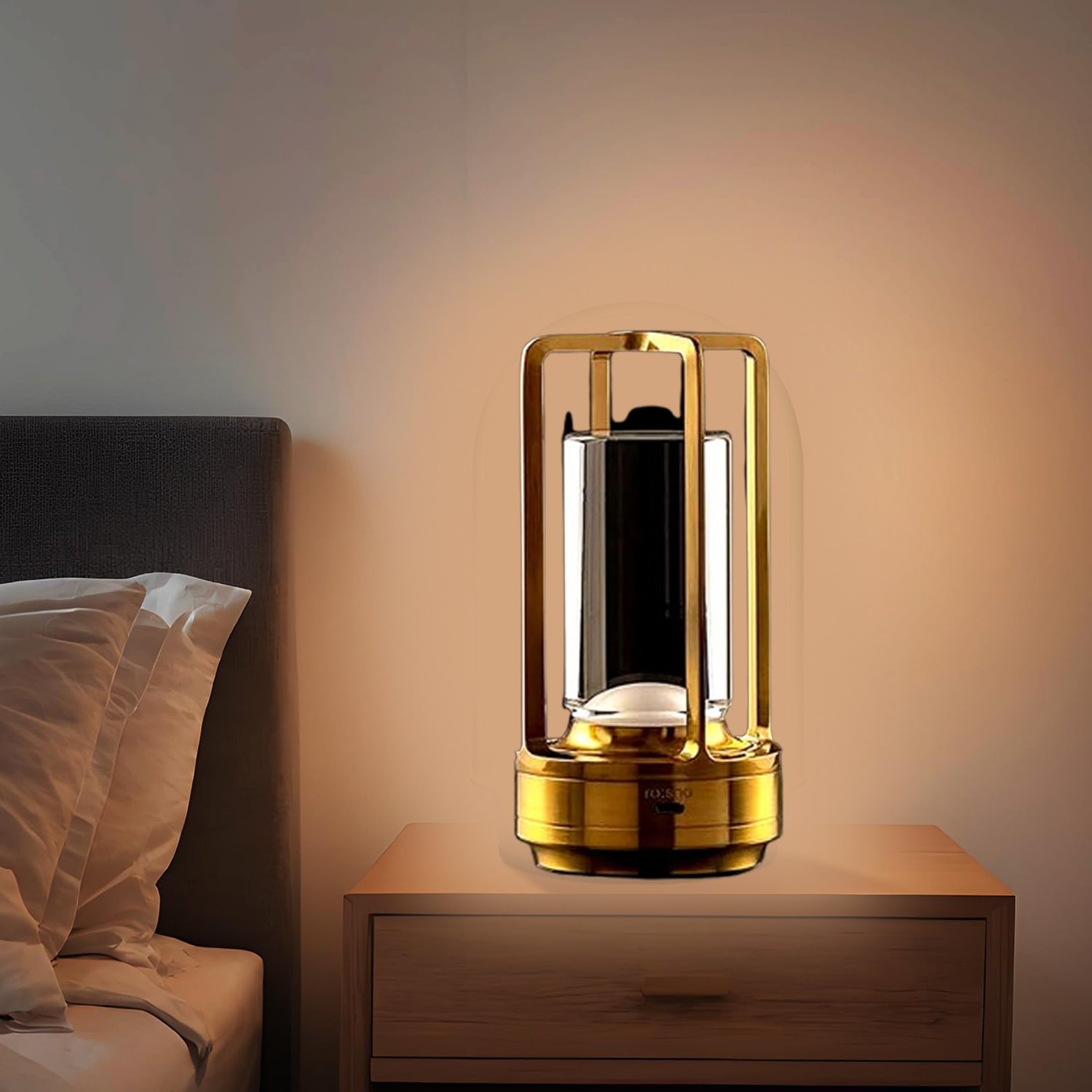 Crystal Lantern Table Lamp Rechargeable Cordless LED Light with 3 Colors 1 Pc signaturekarts