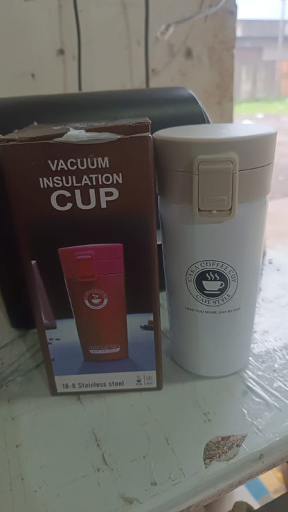 Stainless Steel Vacuum Insulated Coffee Flask with Flip Lock Lid (400ML / 1 Pc) Signature Kart
