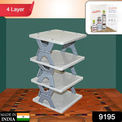 Foldable Shoe Rack (1 Pc, 4 Layers): Space-Saving, Entryway Storage signaturekarts