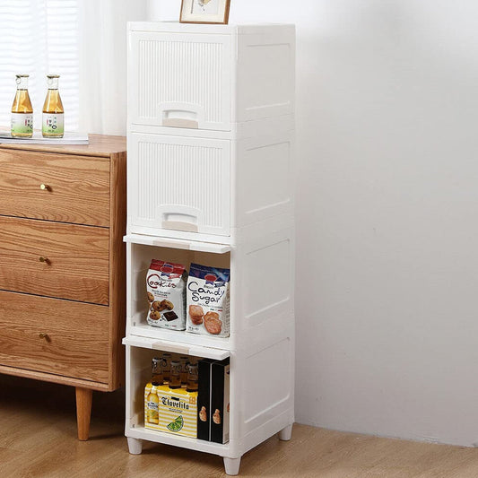 Multipurpose Storage Cabinet, Storage Solutions plastic drawers || Multi Layer Wardrobe Storage Drawers || Foldable Multipurpose Drawer Units For Kitchen, Bathroom, Bedroom, Cloth (4 Layer) signaturekarts