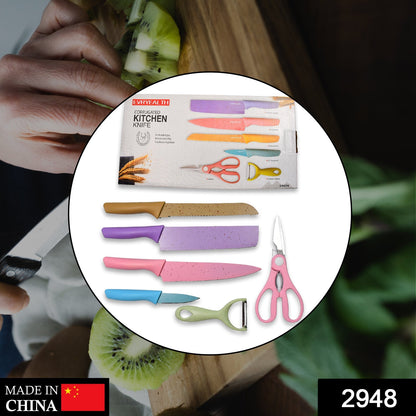Corrugated 6Pc Kitchen Knife Set Professional Box Knife Set 6 Piece Forged Kitchen Knives with Box. Signature Kart