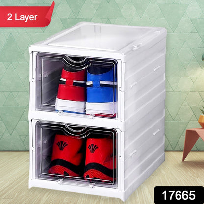 Stackable Multifunctional Storage, for Clothes Foldable Drawer Shelf Basket Utility Cart Rack Storage Organizer Cart for Kitchen, Pantry Closet, Bedroom, Bathroom, Laundry (2 / Layer 1 Pc) signaturekarts