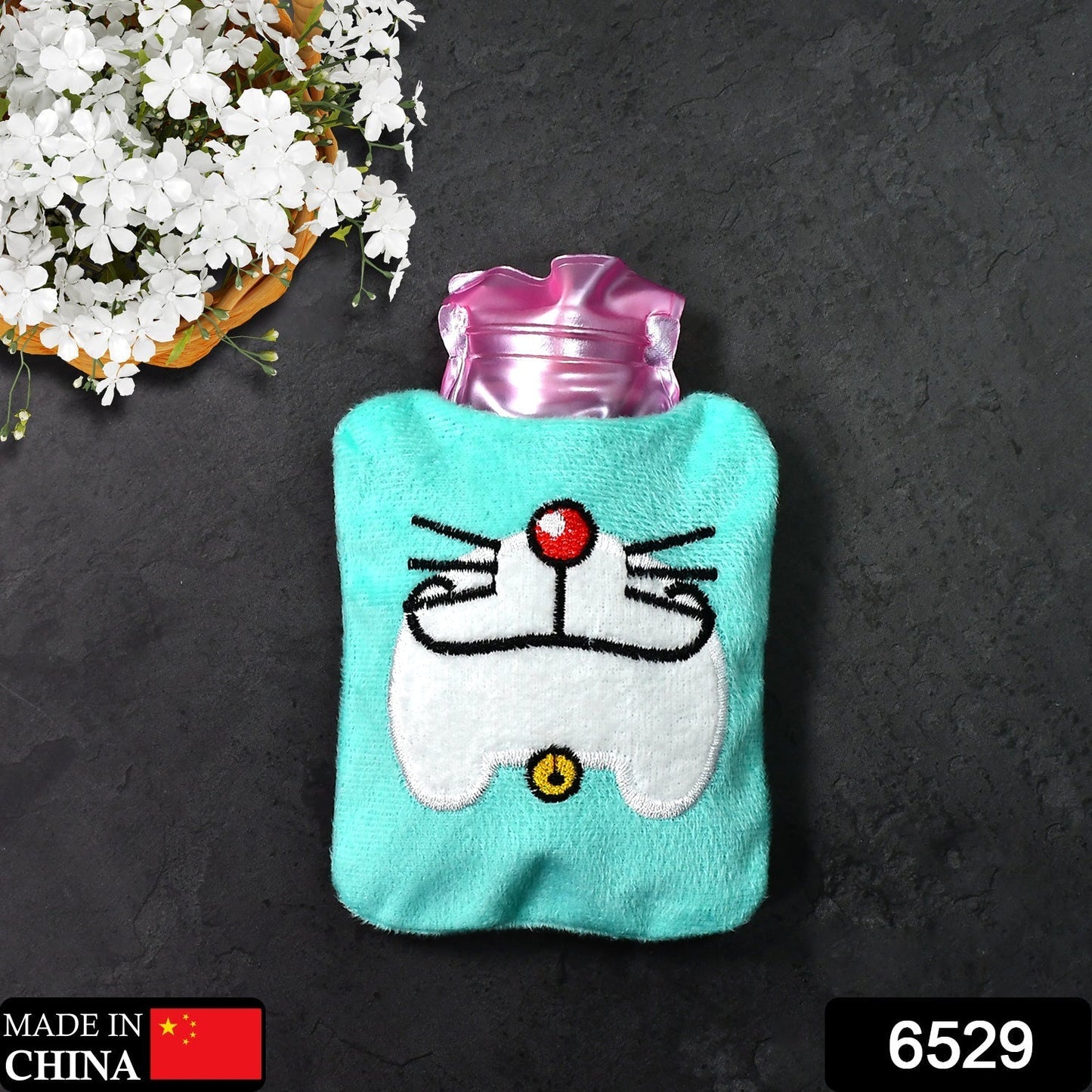 Doremon Cartoon Small Hot Water Bag with Cover for Pain Relief signaturekarts