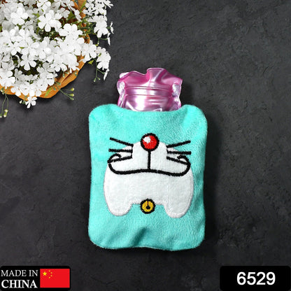 Doremon Cartoon Small Hot Water Bag with Cover for Pain Relief signaturekarts