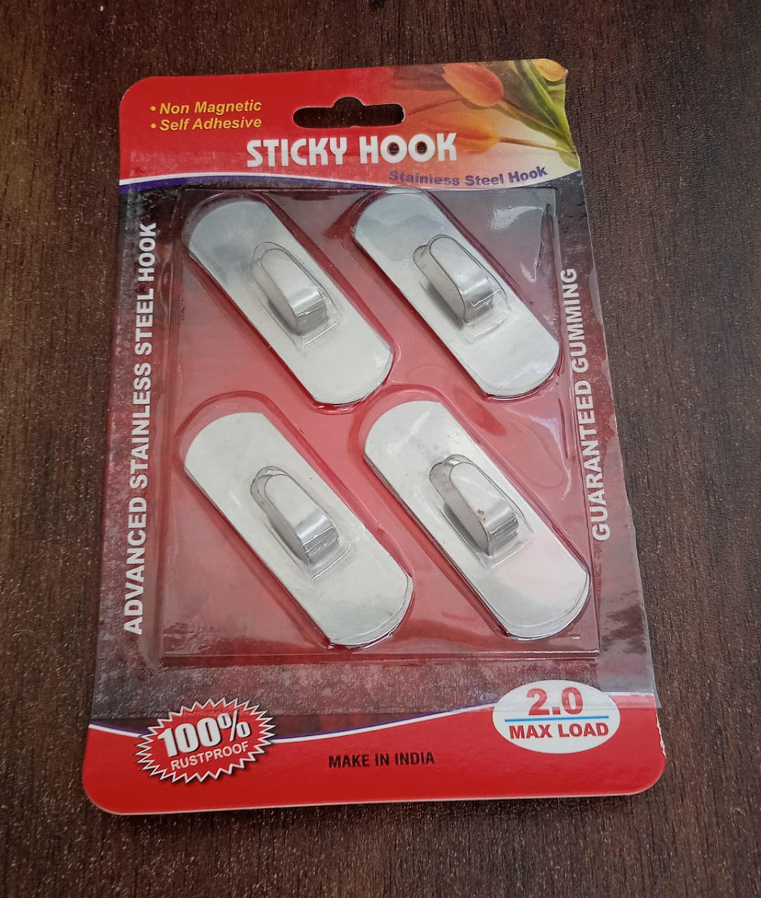 Self- Adhesive Hooks, Heavy Duty Wall Hooks Hangers Stainless Steel Waterproof Sticky Hooks for Hanging Robe Coat Towel Kitchen Bathroom and. signaturekarts