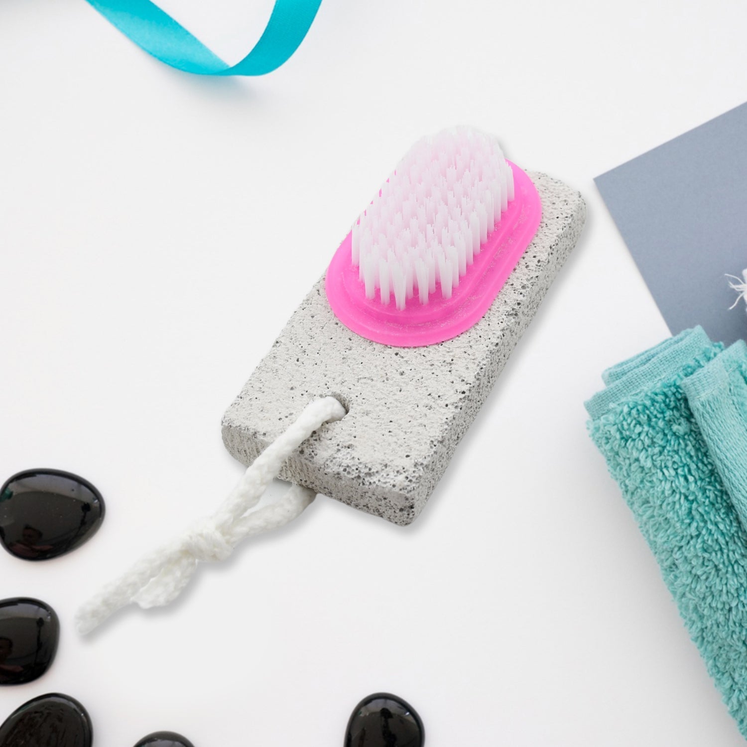 Hand and Foot Brush with pumice stone to Remove Dead Skin & Callus Stone Foot Scrubber Pedicure Brush For Dead Skin signaturekarts