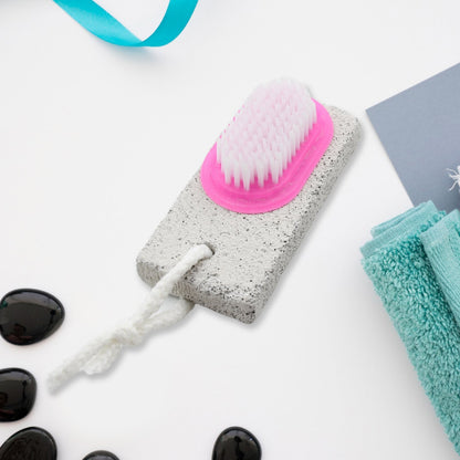 Hand and Foot Brush with pumice stone to Remove Dead Skin & Callus Stone Foot Scrubber Pedicure Brush For Dead Skin signaturekarts