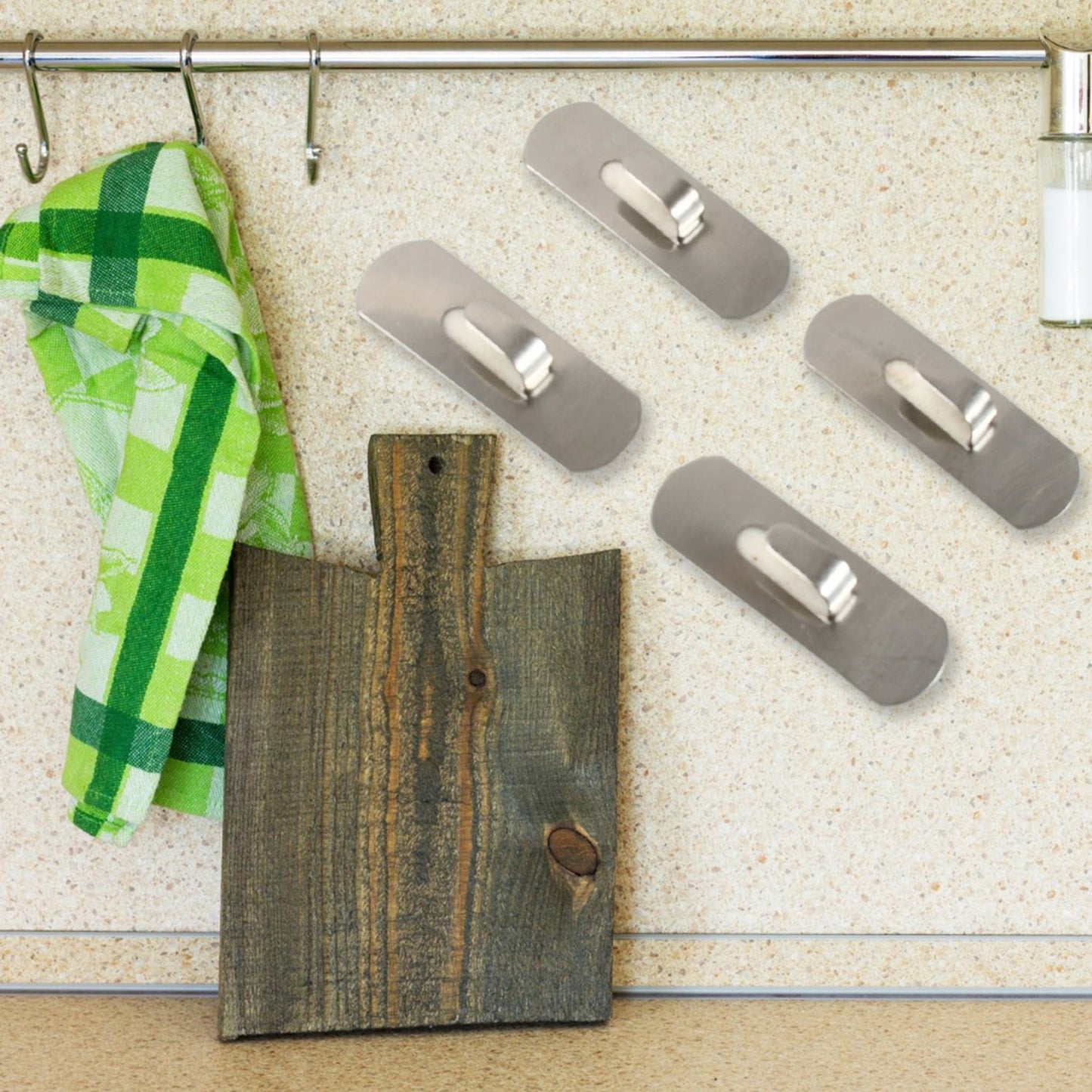 Self- Adhesive Hooks, Heavy Duty Wall Hooks Hangers Stainless Steel Waterproof Sticky Hooks for Hanging Robe Coat Towel Kitchen Bathroom and. signaturekarts